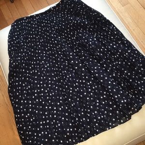 Talbots pleated polka dot skirt